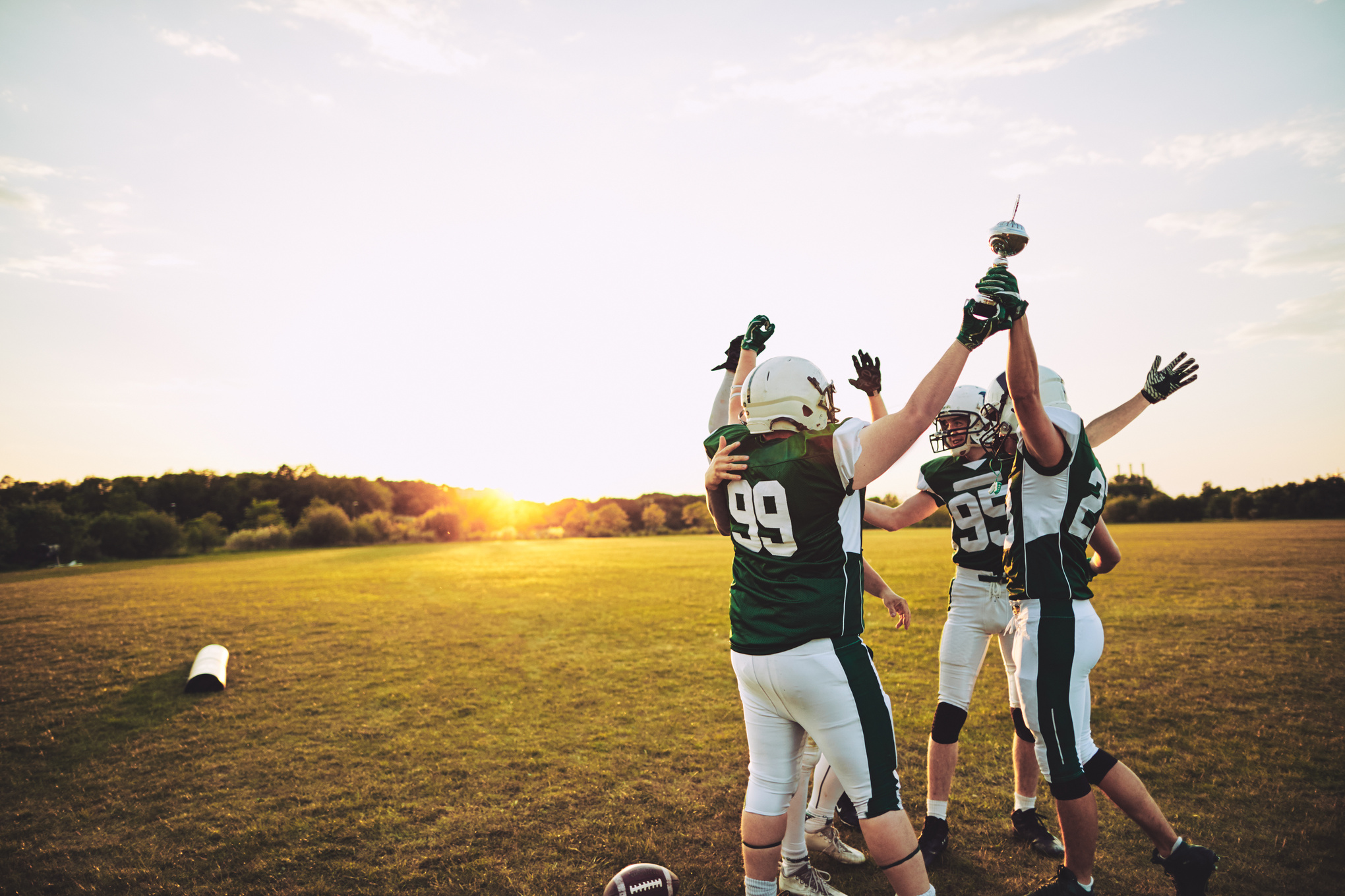 Excited Football Players 